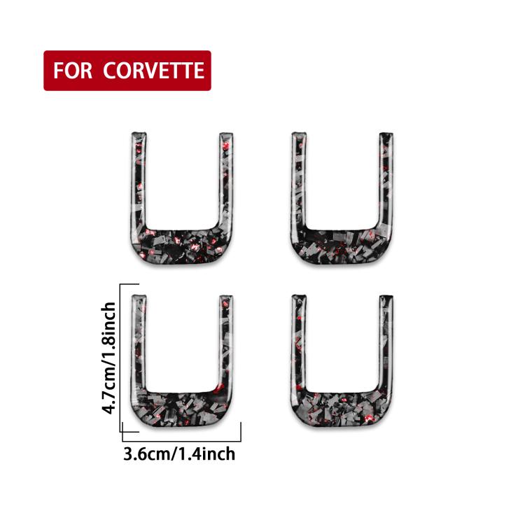 Set 4 adesivi fibra di carbonio dorata per Chevrolet Corvette C8