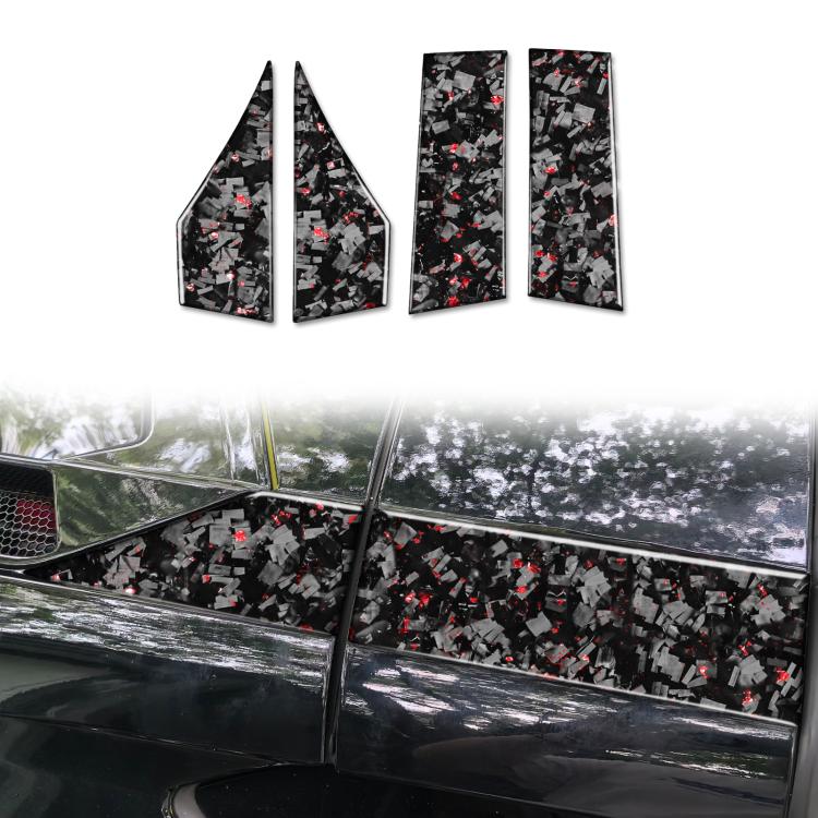 Set 4 adesivi laterali fibra carbonio dorata per Chevrolet Corvet