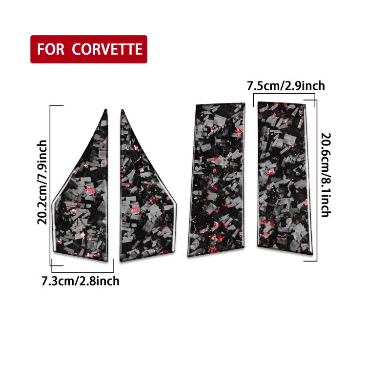 Set 4 adesivi laterali fibra carbonio dorata per Chevrolet Corvet