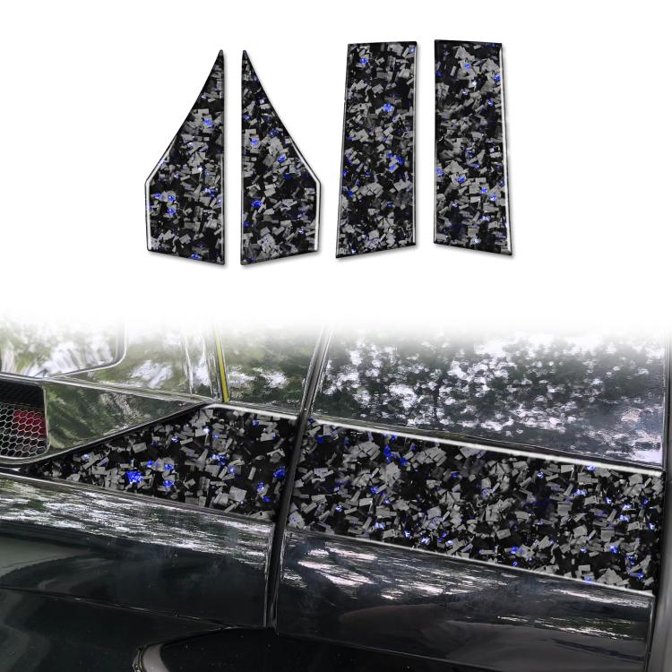 Set 4 adesivi laterali fibra carbonio dorata per Chevrolet Corvet