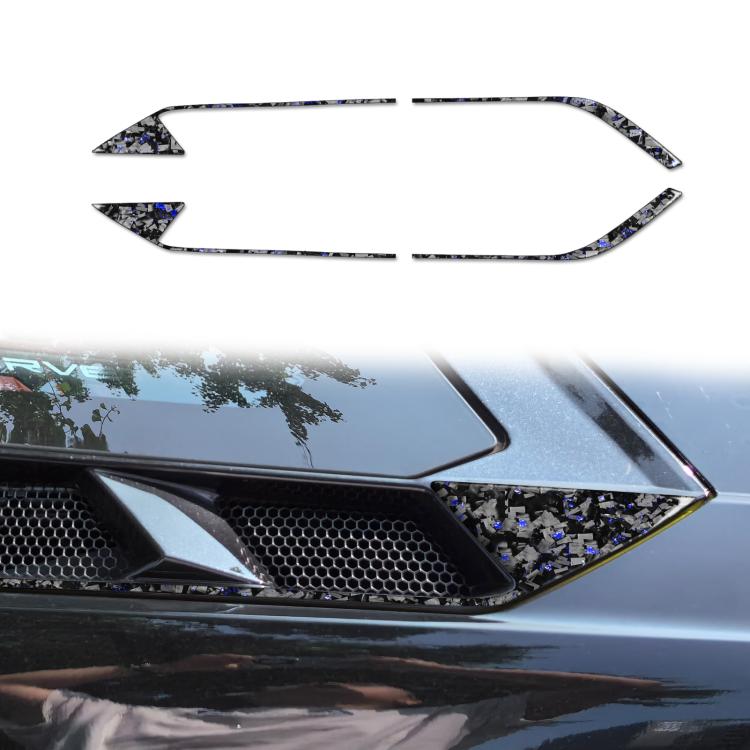 Set 4 adesivi fibra di carbonio dorata per Chevrolet Corvette C8