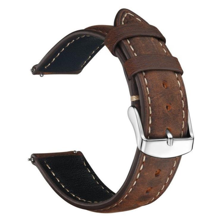 Cinturino per orologio xDfind Retro Crazy Horse Texture in pelle con motivo a cavallo incrociato, 20mm, 22mm