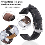 Cinturino per orologio xDfind Retro Crazy Horse Texture in pelle con motivo a cavallo incrociato, 20mm, 22mm