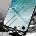Custodia vetro marmorizzato per iPhone SE 2022, SE 2020, 8, 7, X