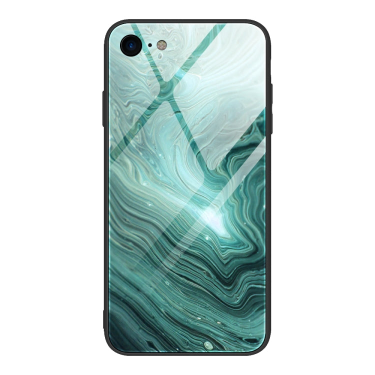Custodia vetro marmorizzato per iPhone SE 2022, SE 2020, 8, 7, X