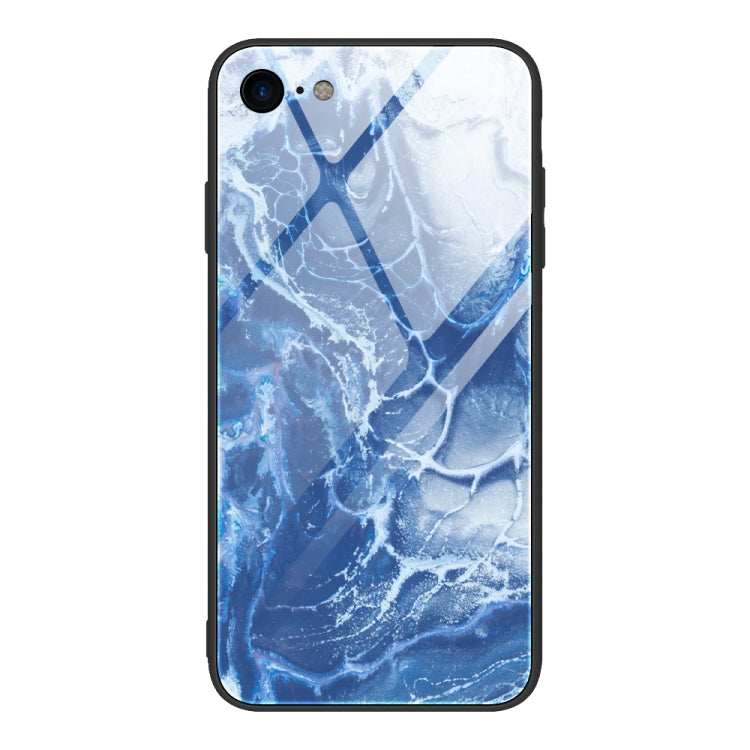 Custodia vetro marmorizzato per iPhone SE 2022, SE 2020, 8, 7, X