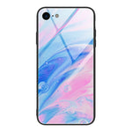 Custodia vetro marmorizzato per iPhone SE 2022, SE 2020, 8, 7, X