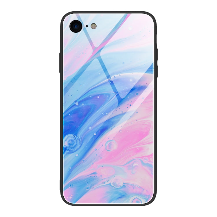 Custodia vetro marmorizzato per iPhone SE 2022, SE 2020, 8, 7, X