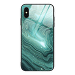 Custodia vetro marmorizzato per iPhone SE 2022, SE 2020, 8, 7, X