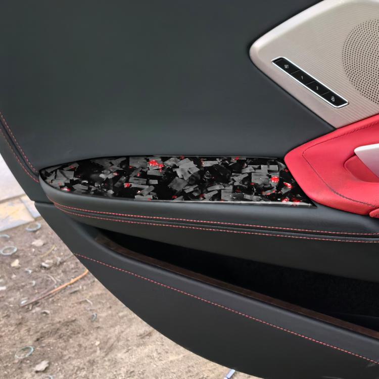 Set 2 adesivi fibra carbonio dorata per Chevrolet Corvette C8