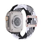 Cinturino per orologio in nylon intrecciato con fibbia meccanica a doppio anello., For Apple Watch 46mm / 49mm / 45mm / 44mm