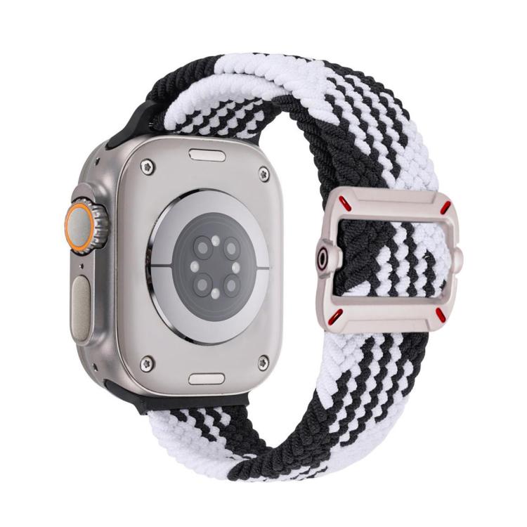 Cinturino per orologio in nylon intrecciato con fibbia meccanica a doppio anello., For Apple Watch 46mm / 49mm / 45mm / 44mm