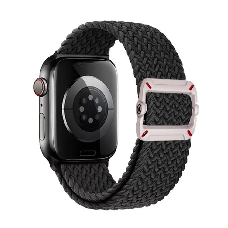 Cinturino per orologio in nylon intrecciato con fibbia meccanica a doppio anello., For Apple Watch 46mm / 49mm / 45mm / 44mm