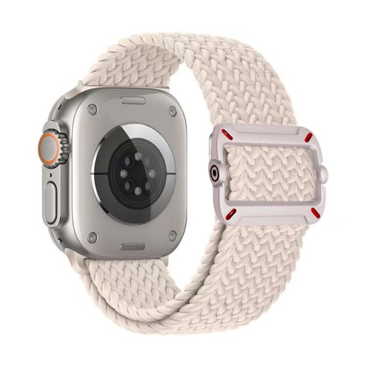 Cinturino per orologio in nylon intrecciato con fibbia meccanica a doppio anello., For Apple Watch 46mm / 49mm / 45mm / 44mm