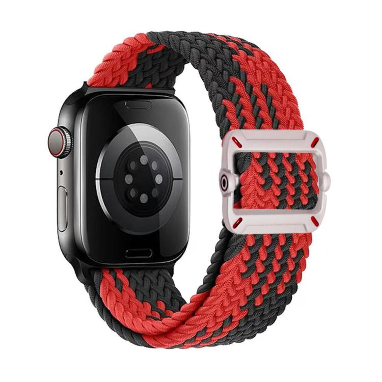 Cinturino per orologio in nylon intrecciato con fibbia meccanica a doppio anello., For Apple Watch 46mm / 49mm / 45mm / 44mm