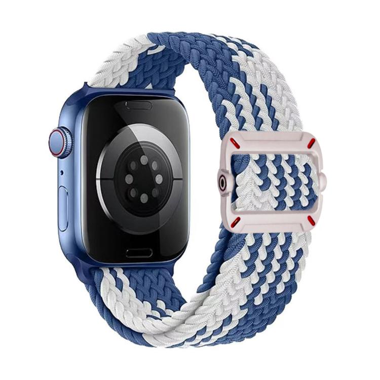 Cinturino per orologio in nylon intrecciato con fibbia meccanica a doppio anello., For Apple Watch 46mm / 49mm / 45mm / 44mm