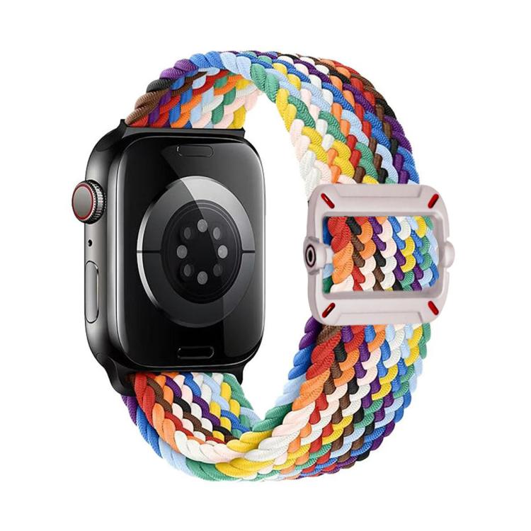 Cinturino per orologio in nylon intrecciato con fibbia meccanica a doppio anello., For Apple Watch 46mm / 49mm / 45mm / 44mm