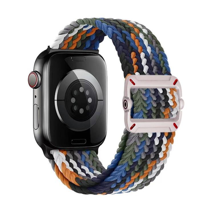 Cinturino per orologio in nylon intrecciato con fibbia meccanica a doppio anello., For Apple Watch 46mm / 49mm / 45mm / 44mm