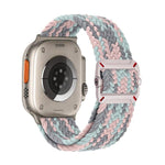 Cinturino per orologio in nylon intrecciato con fibbia meccanica a doppio anello., For Apple Watch 46mm / 49mm / 45mm / 44mm
