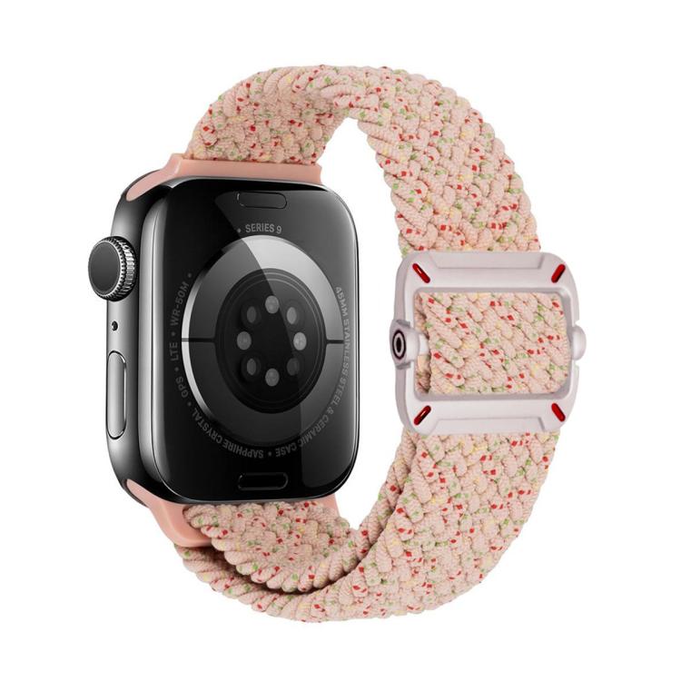 Cinturino per orologio in nylon intrecciato con fibbia meccanica a doppio anello., For Apple Watch 46mm / 49mm / 45mm / 44mm