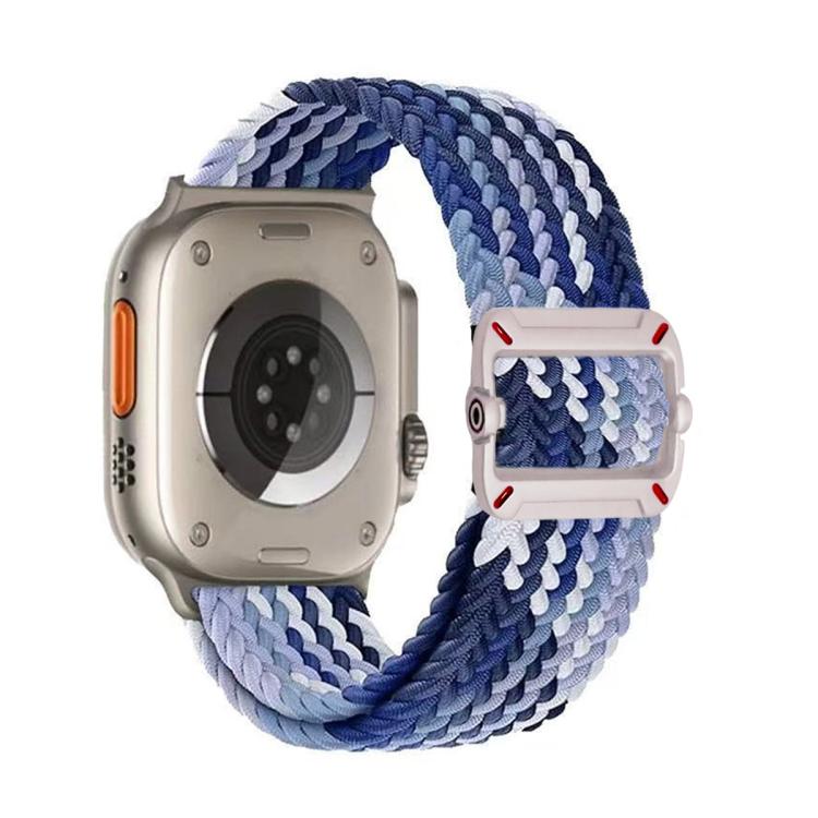 Cinturino per orologio in nylon intrecciato con fibbia meccanica a doppio anello., For Apple Watch 46mm / 49mm / 45mm / 44mm