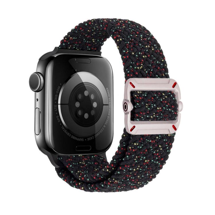 Cinturino per orologio in nylon intrecciato con fibbia meccanica a doppio anello., For Apple Watch 46mm / 49mm / 45mm / 44mm