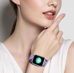 Cinturino per orologio in nylon intrecciato con fibbia meccanica a doppio anello., For Apple Watch 46mm / 49mm / 45mm / 44mm