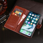Custodia portafoglio in pelle orizzontale per iPhone XS