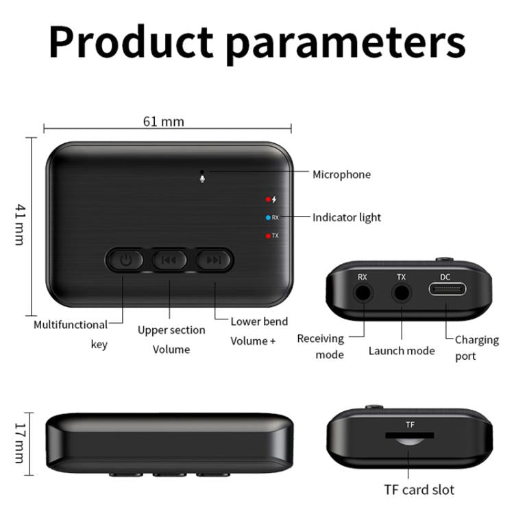 Adattatore audio Bluetooth 2 in 1 per auto con AUX 3,5 mm