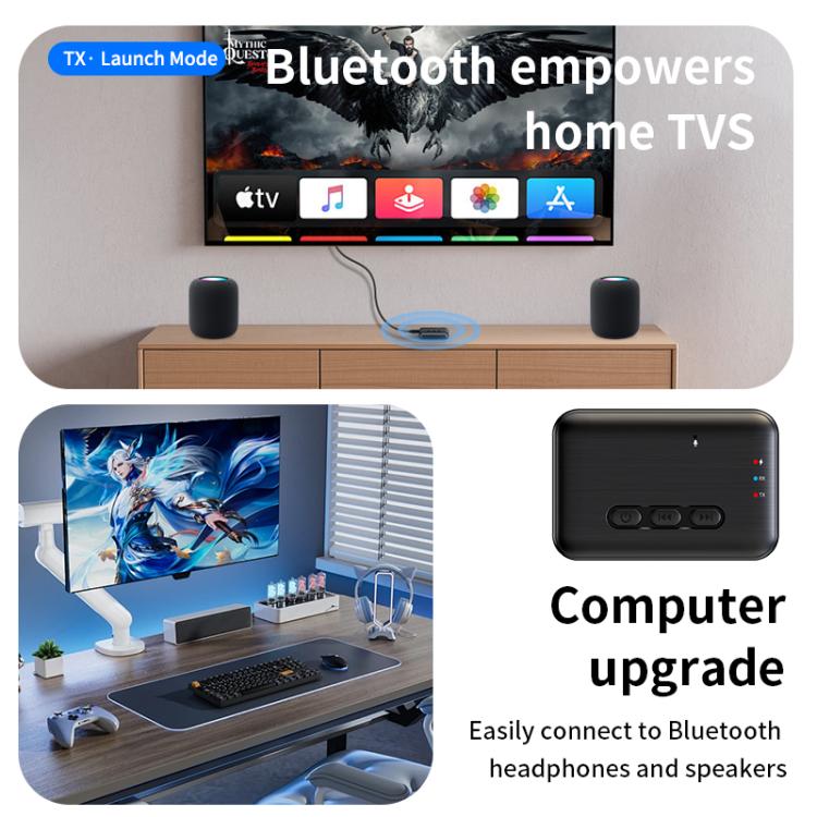 Adattatore audio Bluetooth 2 in 1 per auto con AUX 3,5 mm