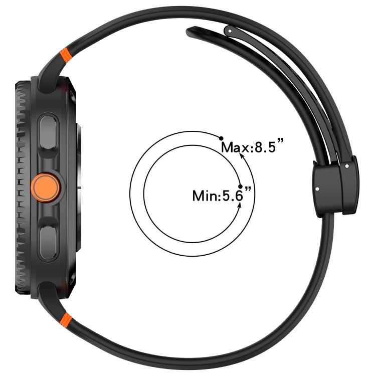 Cinturino per orologio in silicone con fibbia magnetica nera xDfind, For Samsung Galaxy Watch8 / Watch8 Classic