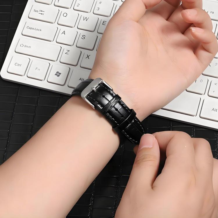 Cinturino per orologio in pelle con fibbia ad ardiglione e texture di bambù xDfind, For Fitbit Charge 6 / 5 18mm, For Fitbit Inspire 3 12mm, For Fitbit Versa 4 / 3 / Sense2 / 1 20mm, For Fitbit Luxe / Special Edition 12mm