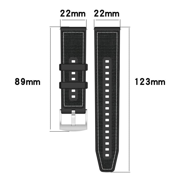 Cinturino per orologio xDfind ibrido in nylon intrecciato e silicone, 22mm For Amazfit GTR 4 / GTR 3 / GTR 3 Pro, 20mm For Amazfit GTS4 Mini / GTS 3 / GTS 2