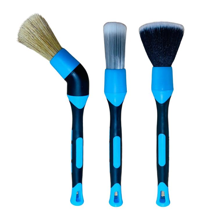 Set 3 spazzole per pulizia auto con setole morbide