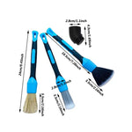 Set 3 spazzole per pulizia auto con setole morbide