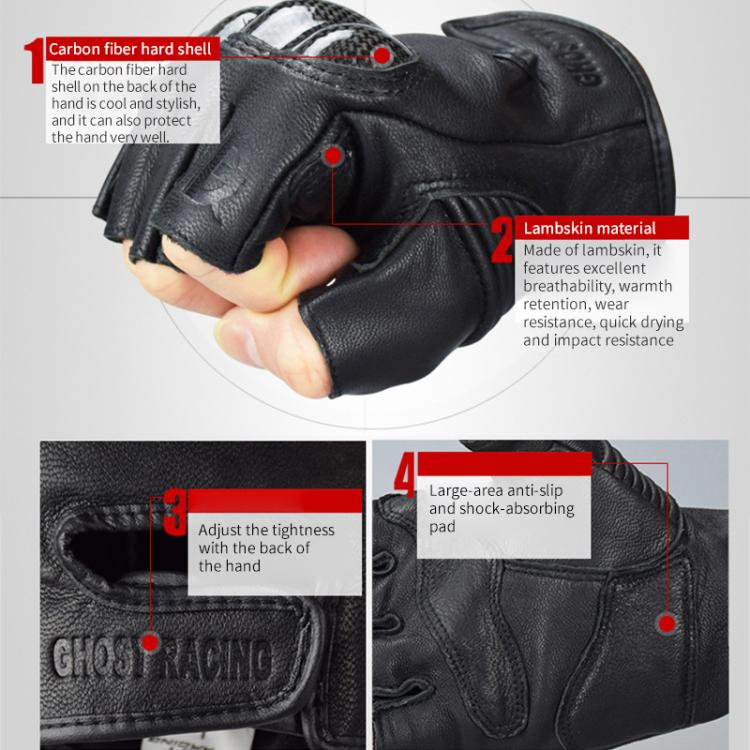 Guanti moto estivi traspiranti mezze dita GHOST RACING