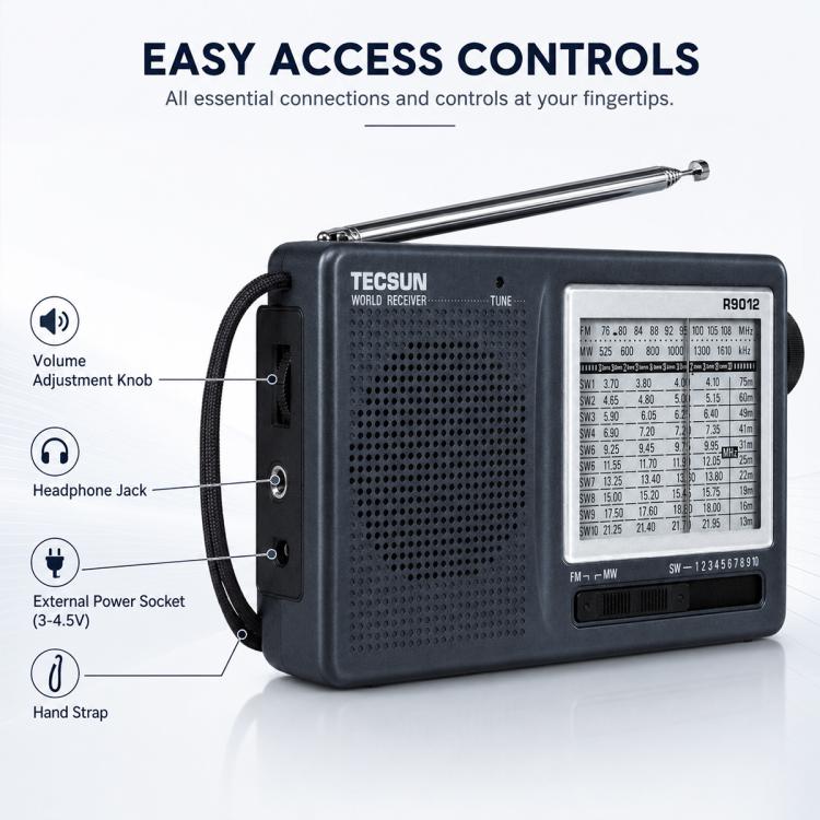 Radio FM portatile a banda completa Tecsun R-9012, R-9012