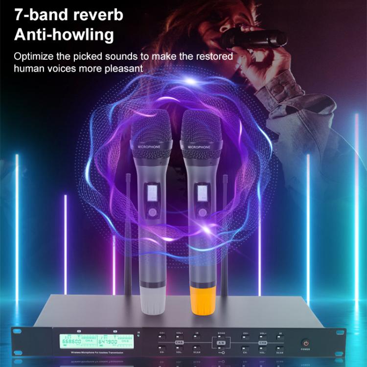 AI-101 Microfono wireless professionale per karaoke domestico con riverbero a 7 bande
