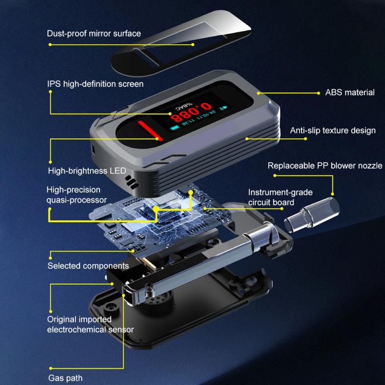 Tester portatile D2000 per contenuto alcol con schermo IPS
