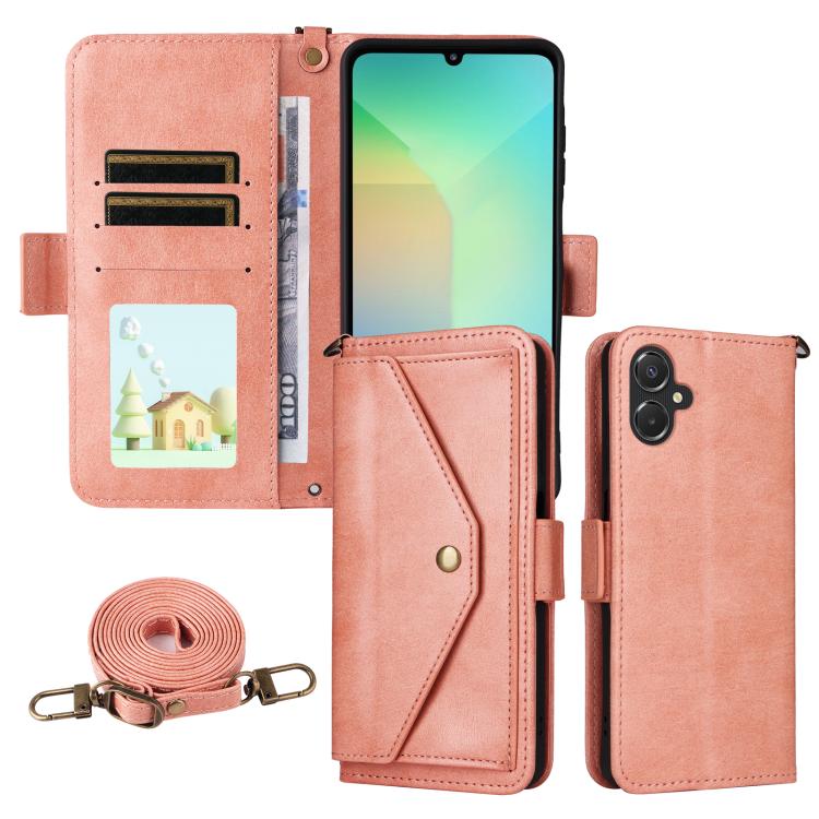 Custodia per telefono a tracolla in pelle di vacchetta con scomparti multipli per carte., For Galaxy A57 5G, For Samsung Galaxy A25e / A25 5G SC-53F, For Samsung Galaxy S25 FE 5G, For Samsung Galaxy A07 4G