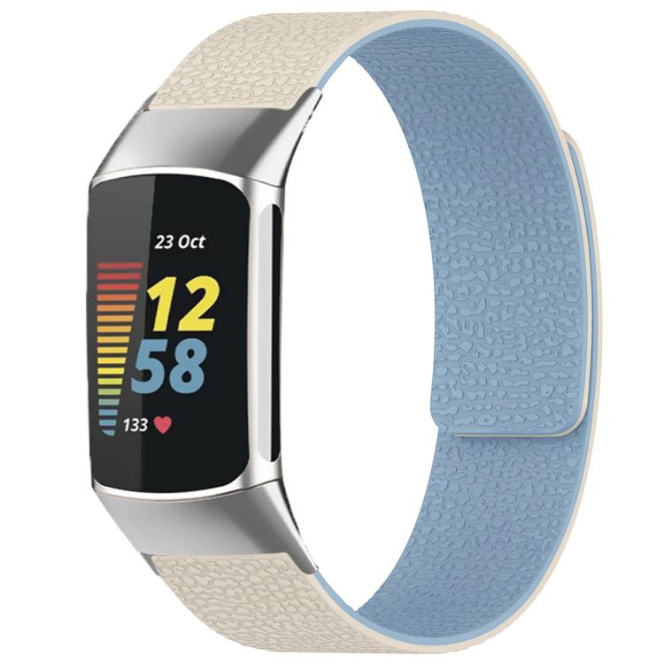 Cinturino per orologio magnetico in silicone con texture litchi xDfind, For Fitbit Charge 5 / Charge 6, For Fitbit Versa 4/Versa3/Sense2/Sense