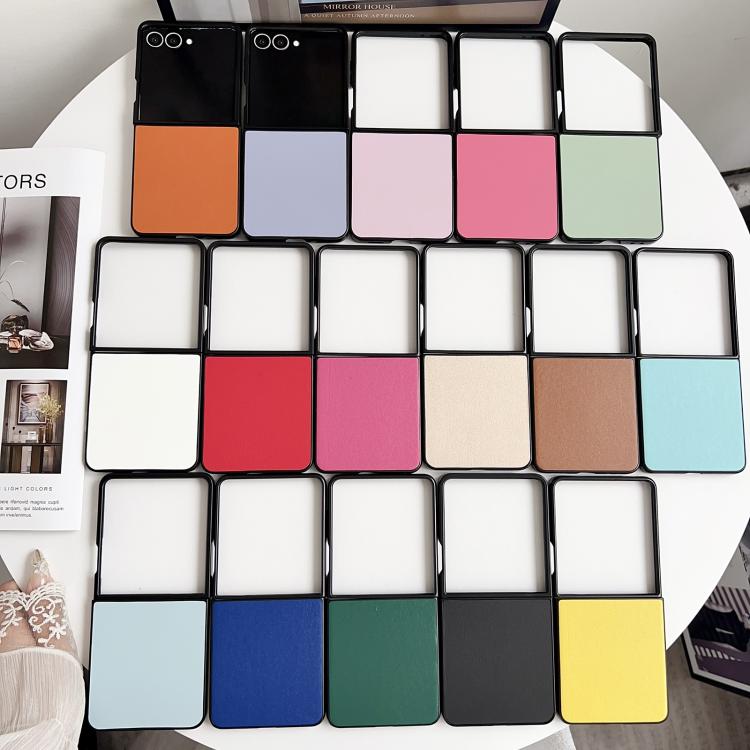 Custodia per telefono Morandi Solid Color con texture effetto pelle, For Galaxy Z Flip8 5G
