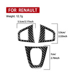 Set 3 adesivi fibra di carbonio per pulsanti volante Renault