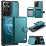 Portafoglio con fibbia in pelle con protezione MagSafe e RFID per Samsung Galaxy