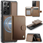 Portafoglio con fibbia in pelle con protezione MagSafe e RFID per Samsung Galaxy