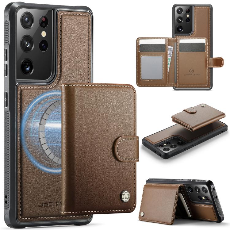 Portafoglio con fibbia in pelle con protezione MagSafe e RFID per Samsung Galaxy