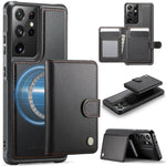 Portafoglio con fibbia in pelle con protezione MagSafe e RFID per Samsung Galaxy