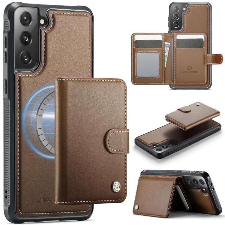 Portafoglio con fibbia in pelle con protezione MagSafe e RFID per Samsung Galaxy