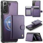 Portafoglio con fibbia in pelle con protezione MagSafe e RFID per Samsung Galaxy