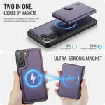 Portafoglio con fibbia in pelle con protezione MagSafe e RFID per Samsung Galaxy